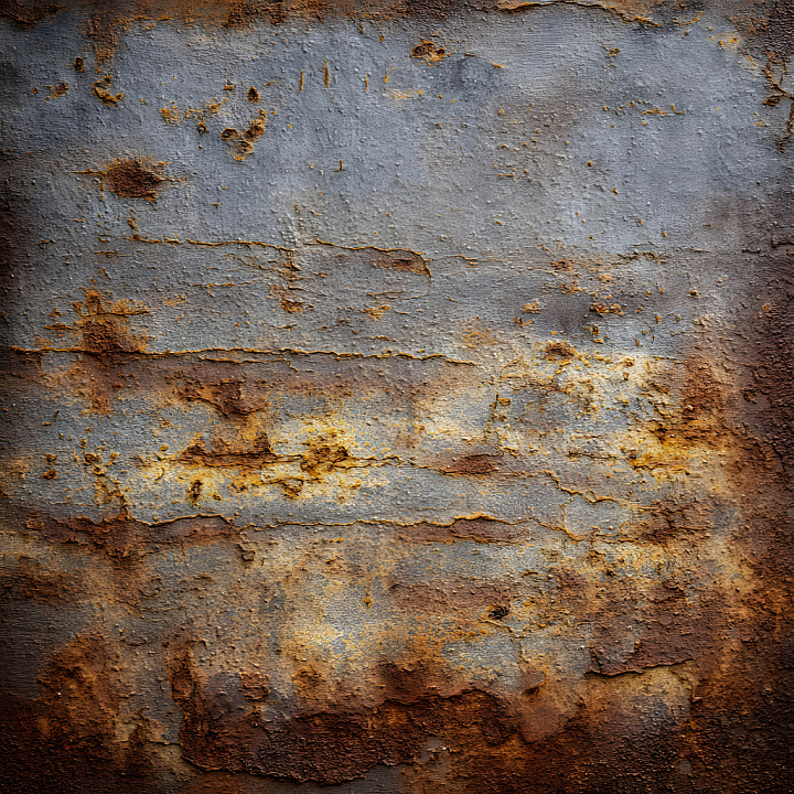 Rusty Cracked Metal with Peeling Paint and Corrosion seamless PBR texture preview