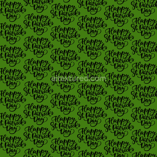 Preview — Seamless 3D PBR Texture Featuring Happy St. Patrick's Day Script on Green Background