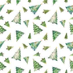 Pattern Bundle - Seamless 3D Pattern PBR Texture Featuring Watercolor Christmas Trees in Varied Styles texture preview