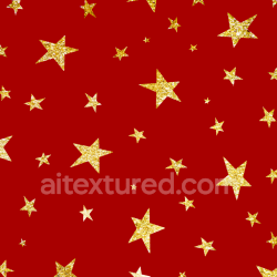 seamless Seamless 3D PBR Texture of Glittering Gold Stars on Red Background texture 8k free download PBR