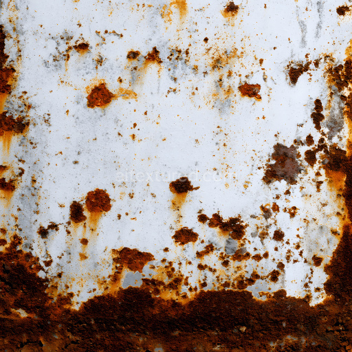 Seamless 3D Rusted Metal PBR Texture Featuring Corrosion Spots and Weathered Surface