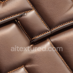 seamless Seamless 3D Quilted Brown Leather PBR Texture Featuring Fine Grain and Prominent Stitching texture 8k free download PBR