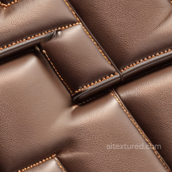 Quilted Brown Leather PBR Texture Featuring Fine Grain and Prominent Stitching Leather texture preview