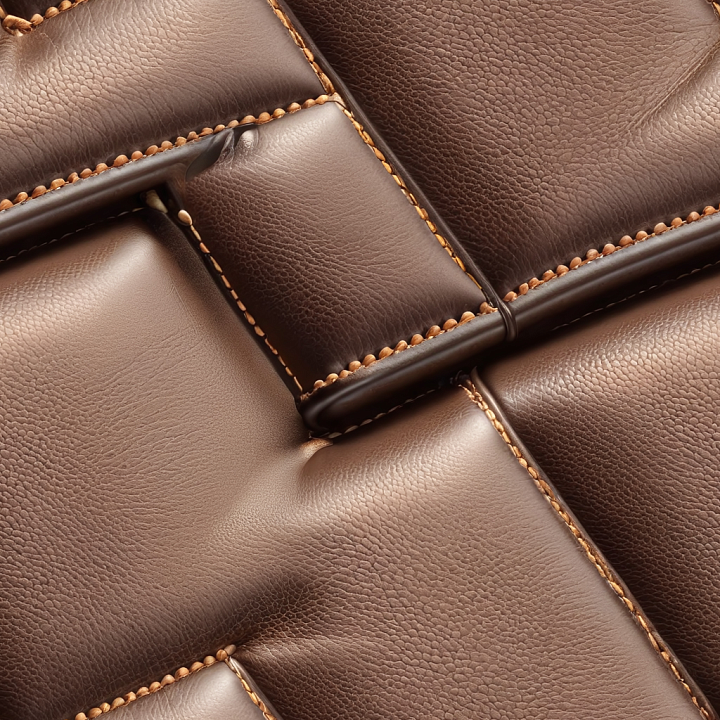Quilted Brown Leather Featuring Fine Grain and Prominent Stitching seamless PBR texture preview