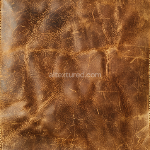 Seamless 3D PBR Texture of Distressed Vintage Brown Leather with Natural Wrinkles and Scratches