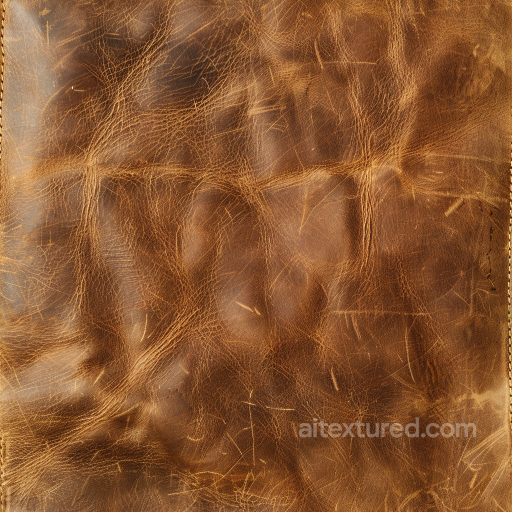 Distressed Vintage Brown Leather Seamless Texture with Natural Wrinkles and Scratches seamless Leather PBR texture
