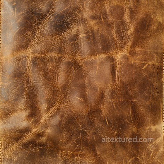 Distressed Vintage Brown Leather Seamless Texture with Natural Wrinkles and Scratches Leather texture preview
