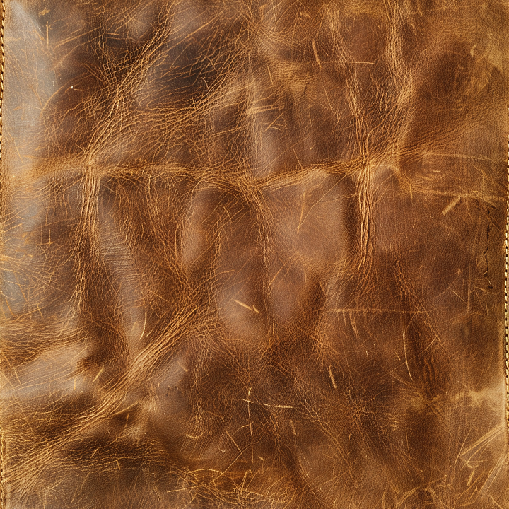 Distressed Vintage Brown Leather with Natural Wrinkles and Scratches seamless PBR texture preview