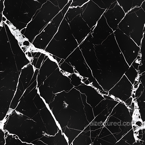 Black Marble PBR Texture Featuring Bold White Veins and Polished Finish Marble texture preview