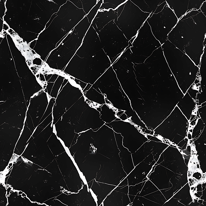 Black Marble Featuring Bold White Veins and Polished Finish seamless PBR texture preview