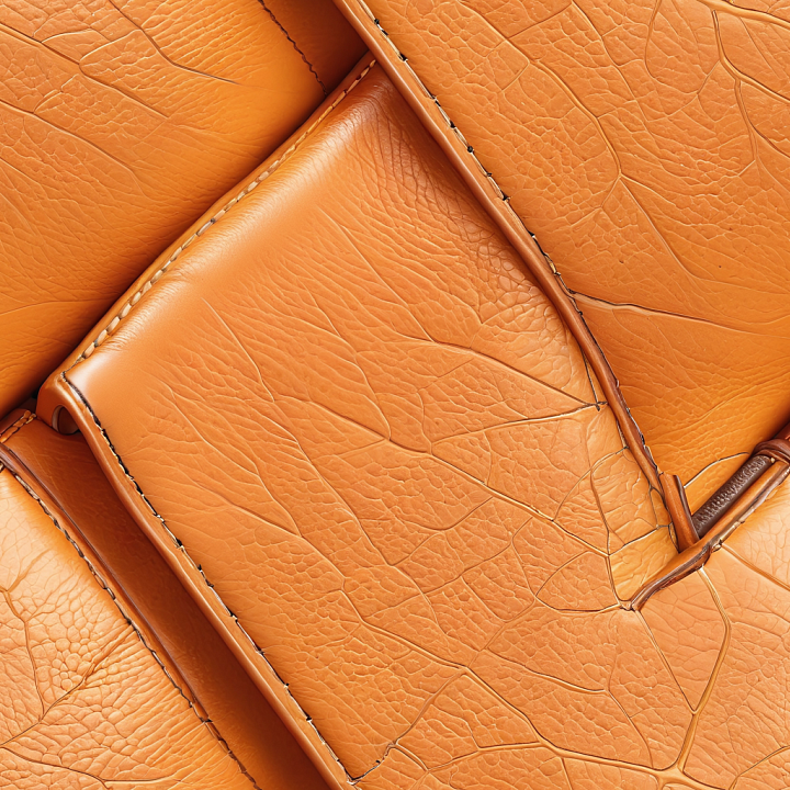 Cracked Tan Leather With Stitched Panels And Natural Grain seamless PBR texture preview