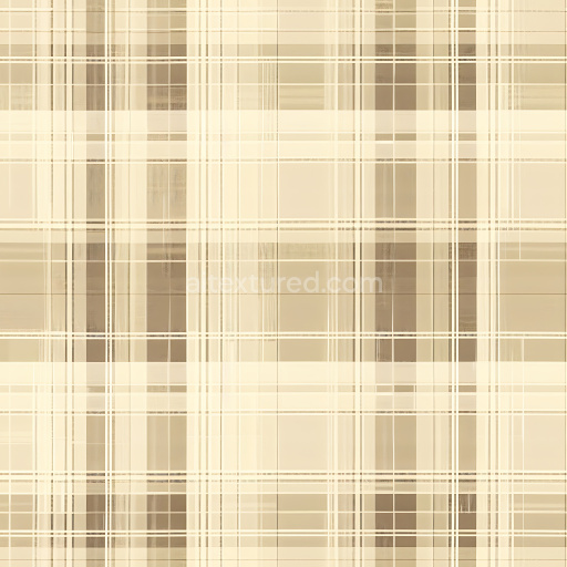 Seamless 3D PBR beige plaid fabric texture with soft grid checks