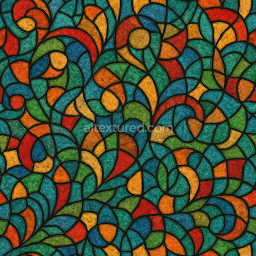 Decorative Stained Glass Texture Seamless