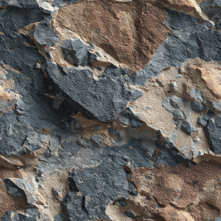 Weathered Rocky Cliff Wall with Earthy Browns and Grays seamless PBR texture preview