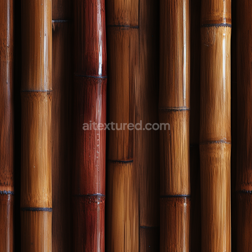 Seamless 3D PBR Texture of Polished Bamboo Culms with Natural Node Details