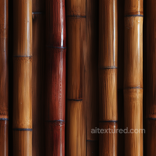 Polished Bamboo Culms Seamless Texture with Natural Node Details seamless Bamboo PBR texture