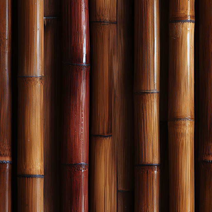 Polished Bamboo Culms with Natural Node Details seamless PBR texture preview