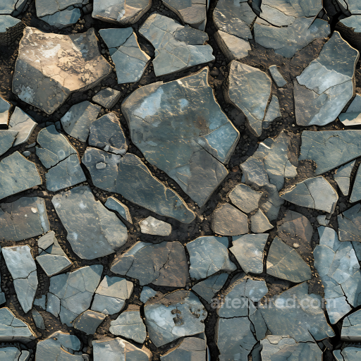 Slate Rock Ground PBR Texture with Cracked Fractures and Earth Fill seamless Stone PBR texture