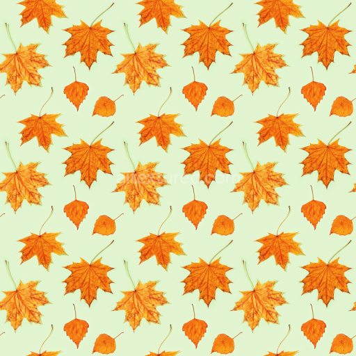 Seamless 3D PBR Texture Featuring Bright Orange Autumn Leaves on Pale Background