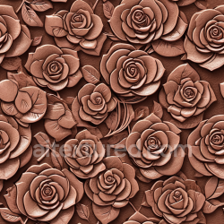 seamless Seamless 3D PBR Embossed Rose Leather Texture with Warm Brown Tone and Detailed Floral Relief texture 8k free download PBR