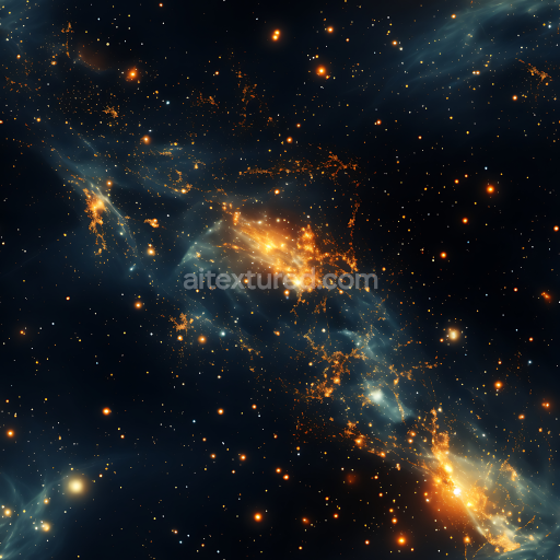 Seamless 3D Space PBR Texture Featuring Glowing Nebula and Starfield