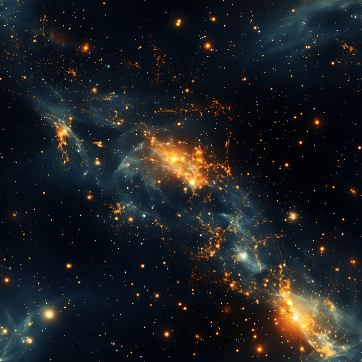 Space Featuring Glowing Nebula and Starfield seamless PBR texture preview