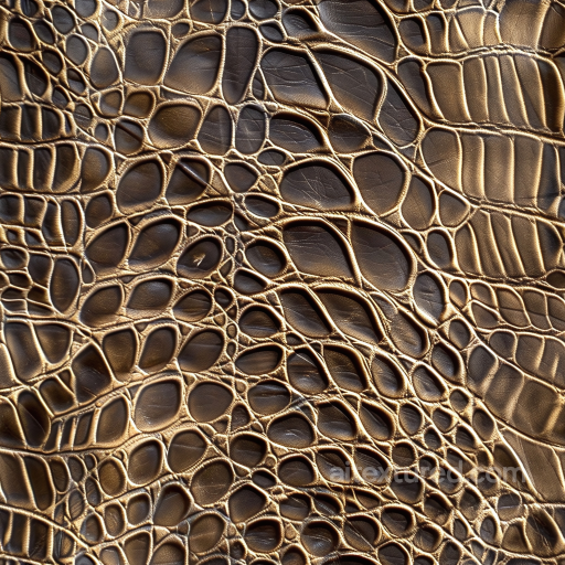 crocodile embossed brown leather PBR texture with detailed scales and subtle sheen seamless Leather PBR texture