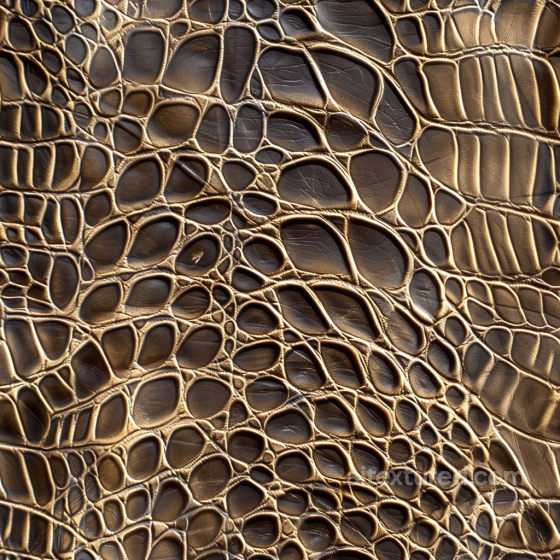 crocodile embossed brown leather PBR texture with detailed scales and subtle sheen Leather texture preview