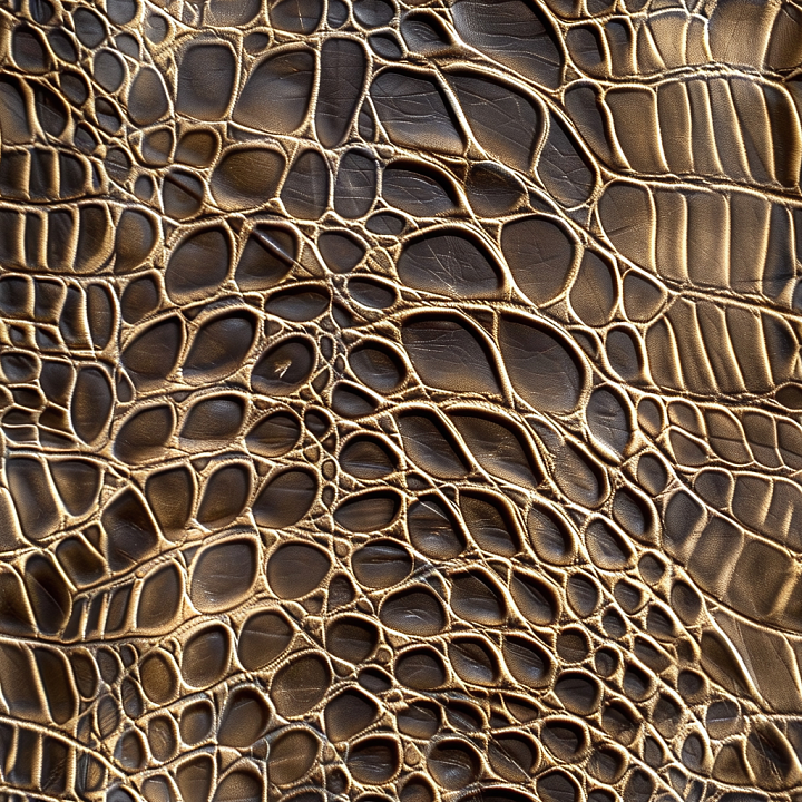 Crocodile Embossed Brown Leather With Detailed Scales And Subtle Sheen seamless PBR texture preview