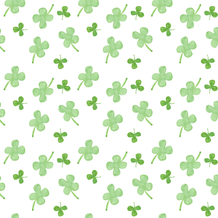 St Patrick Digital Paper Bundle of Watercolor Shamrock Pattern in Soft… seamless PBR texture preview