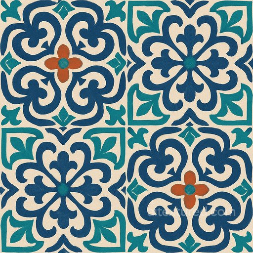 Stylized Tile Seamless Texture seamless Ceramic-tile PBR texture