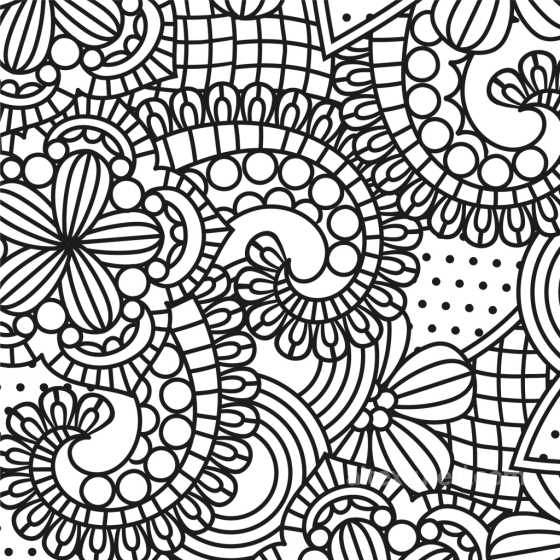 with Black and White Floral Doodle Pattern White & Black texture preview
