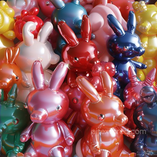 Inflated Glossy Vinyl Bunny Cluster PBR Texture seamless Inflated PBR texture