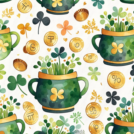 St Patrick Digital Paper Bundle Texture of St Patrick Digital Paper with Lucky Pots and C… seamless St patrick digital paper bundle PBR texture