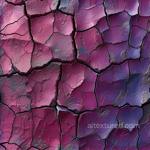 cracked purple paint PBR texture with deep fractures and surface chips seamless Cracked & Holes PBR texture