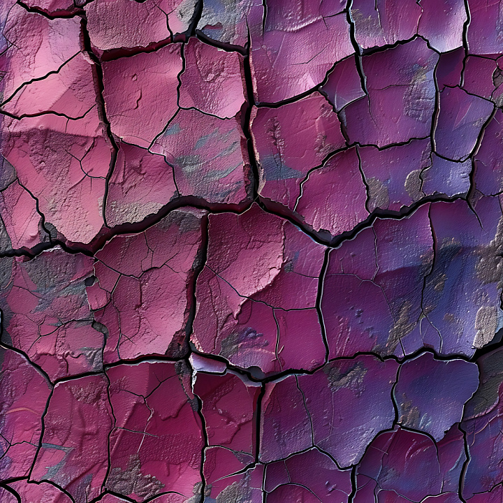Cracked Purple Paint With Deep Fractures And Surface Chips seamless PBR texture preview