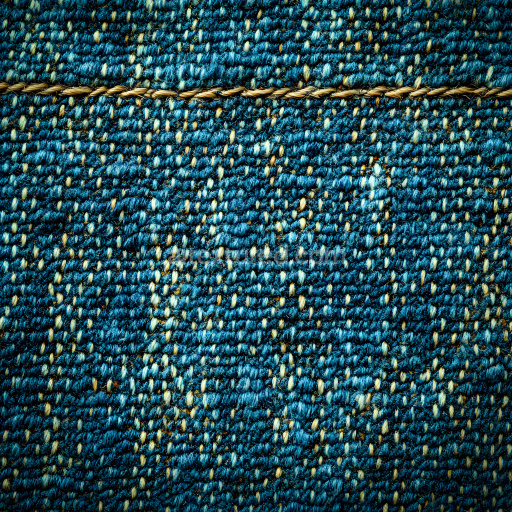Seamless 3D woven denim fabric PBR texture with detailed stitching and fibers