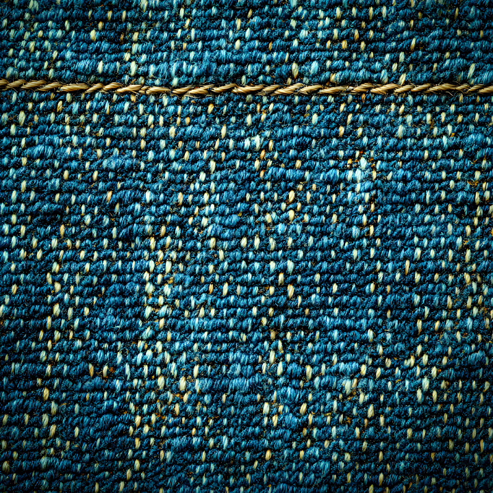 Woven Denim Fabric With Detailed Stitching And Fibers seamless PBR texture preview