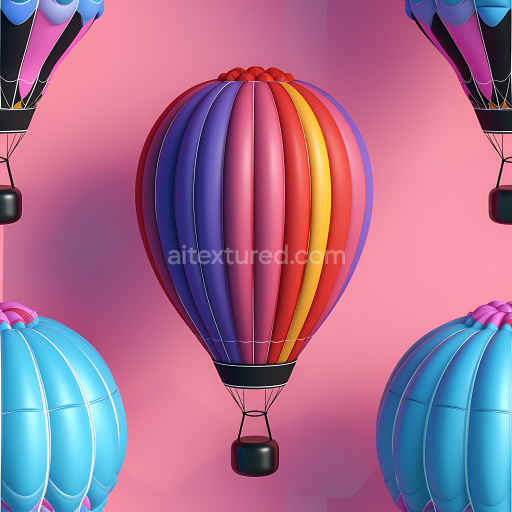 Seamless 3D Inflated PBR Texture Featuring Colorful Vinyl Balloon Panels