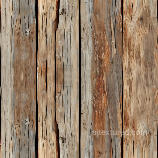 Weathered Rustic Wood Planks Seamless Texture with Cracks and Knots seamless Wood PBR texture
