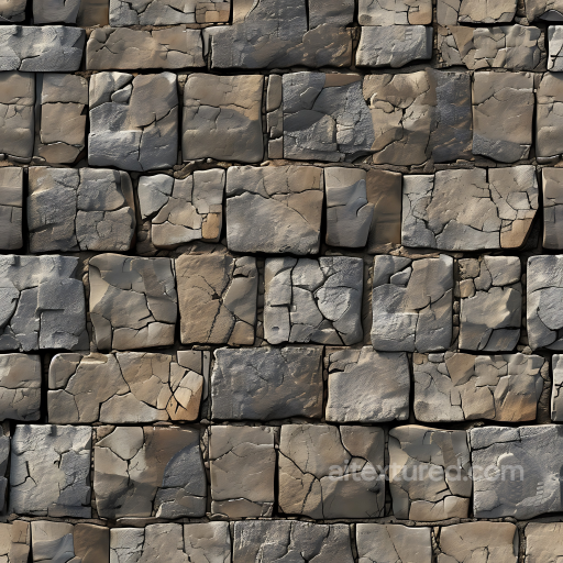 Weathered Stone Brick Wall PBR Texture with Cracks and Rough Surfaces seamless Stone PBR texture
