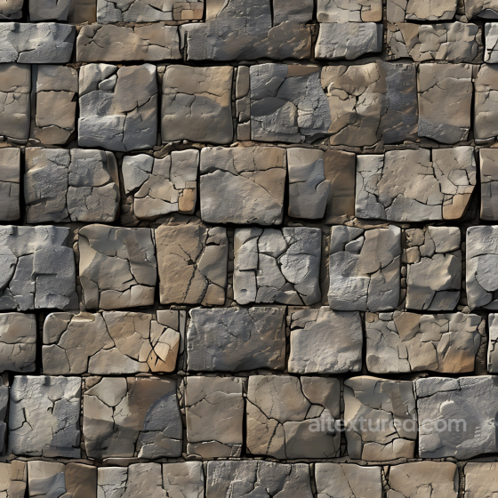 Weathered Stone Brick Wall PBR Texture with Cracks and Rough Surfaces Stone texture preview