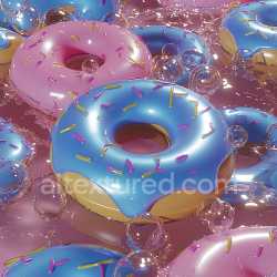 seamless Seamless 3D Inflated PBR Texture of Colorful Vinyl Donuts with Glossy Sprinkles texture 8k free download PBR