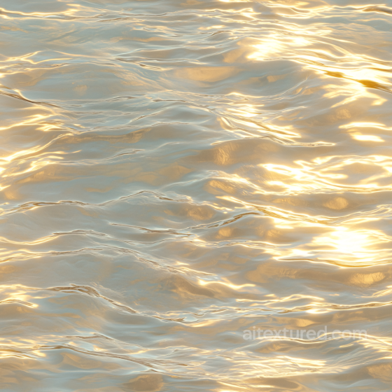 Water PBR Texture with Soft Golden Hour Reflections and Smooth Waves Water texture preview