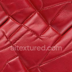 seamless Seamless 3D Quilted Red Pebbled Leather PBR Texture with Detailed Stitching texture 8k free download PBR