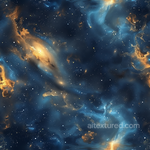 Space PBR Texture Featuring Glowing Galaxy Nebula and Cosmic Clouds seamless Star, space, planets PBR texture
