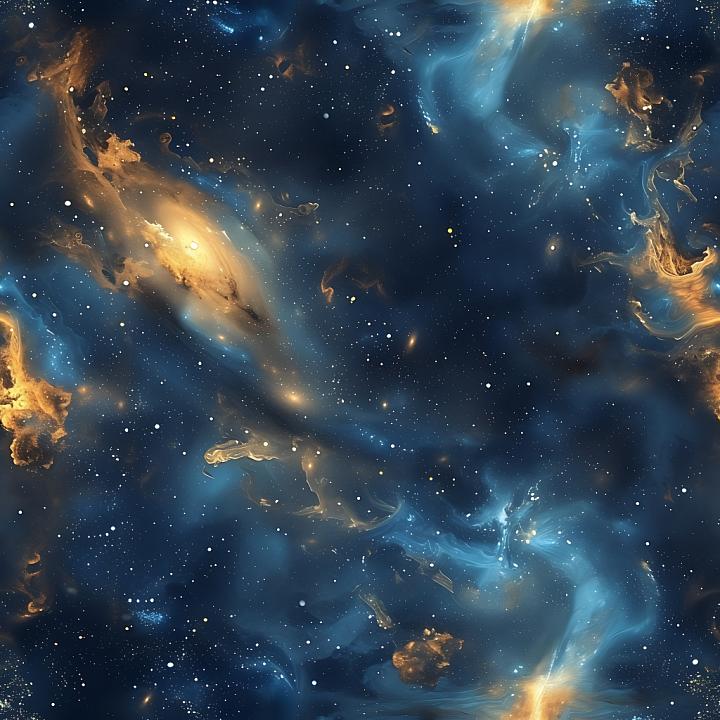Space Featuring Glowing Galaxy Nebula and Cosmic Clouds seamless PBR texture preview