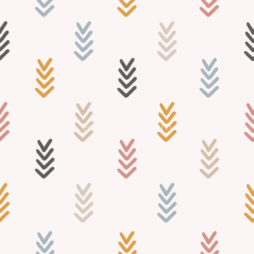 Seamless 3D PBR Boho Fabric Texture with Multicolor Arrow Pattern