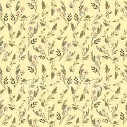 Pattern Bundle - Seamless 3D Pattern PBR Texture Featuring Delicate Wild Flower Motifs on Soft Yellow texture preview