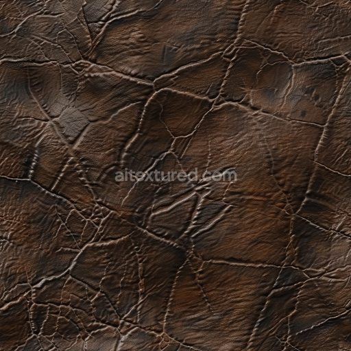 Preview — Seamless 3D PBR Distressed Brown Leather Texture with Deep Cracks and Fold Details